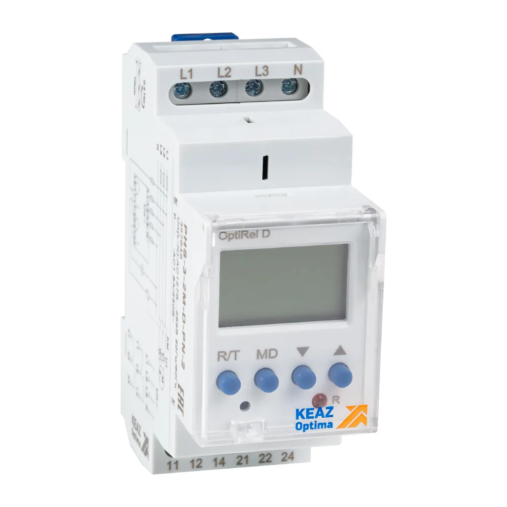 Реле контроля фаз КЭАЗ OptiRel D PHS-3-2M-D-PN-2 цифровое 3Ф 2СО