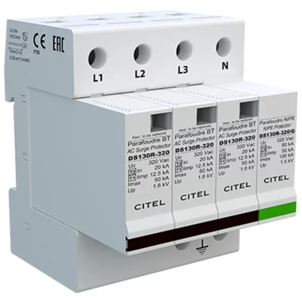 Устройство защиты от импульсных перенапряжений Citel DS134RS-400/G (571434), тип 1+2
