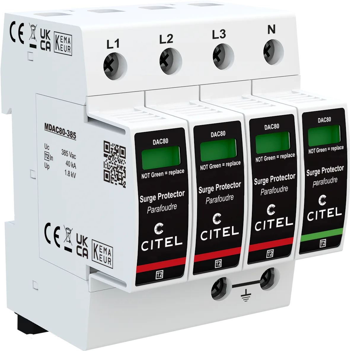 Устройство защиты от импульсных перенапряжений Citel DAC80S-31-385 (821210544), тип 2, Imax 80 кА